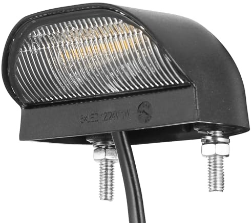 DARKGUARD LED Trailer License Plate Light 1 Piece 12V 24V Number Plate Lamp for RV Tractor Cool White Waterproof ECE