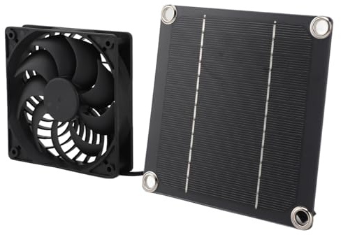 ERYUE Kit de Ventilateur de Panneau Solaire en Silicium Monocristallin 5W 5V, Kit Ventilateur d'extraction Panneau Solaire Photovoltaïque