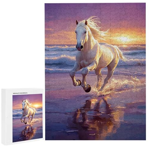Puzzle 6000 Teile Erwachsene Strandpferde, Impossible Klassische Jigsaw Puzzles 179 x 105cm, Geschicklichkeitsspiel für die ganze Familie, Puzzle farbenfrohes Legespiel Home Dekoration Geschenk k-291