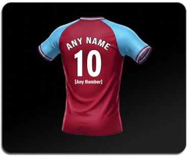 UNIGIFT Personalised Gift - Witton Football Fan 5mm Black Mouse Pad (Claret and Blue Jersey Design) Custom Name Mat - Birmingham B6