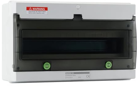 Offgridtec Verteilerkasten 18 TE & DIN-Schiene, IP66 wasserstrahlgeschützt | UV-beständig, staubdicht, abschließbar, temperaturbeständig bis 650 °C, Innen/Außen, Industrie & E-Ladeinfrastruktur