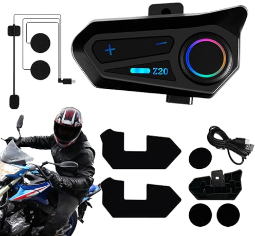 Motorradhelm-Headset – Z20 integriertes, wasserdichtes Helm-Kopfhörer, Sound-Kopfhörer für alle Motorräder, Integralhelme, Bike-Audio