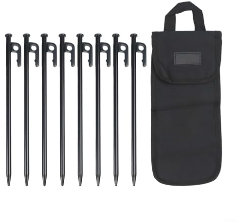 Zelte, Vordächer, Planen, 30 cm, robuste Stahl-Zeltheringe (8er-Pack) für Camping, Wandern, Outdoor, spitzer Kopf, benutzerorientierte Zuglasche, rutschfester Griff, winddichte Bodennägel mit