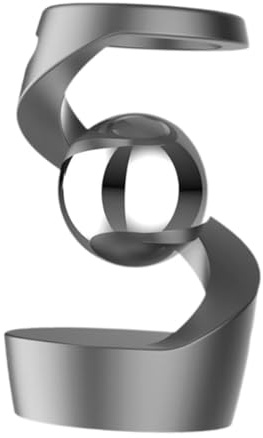 mophrati Schwerkrafttrotzendes kinetisches Spielzeugornament als Geschenk für den Schreibtisch: Schwebender Kreisel, Graue Silberne Kugel, 2.56 x 1.57 Zoll