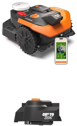 WORX Vision Cloud 2WD WR305E Robot Tondeuse 500 m² sans Fil périphérique + Cut-to-Zero (évitement d'obstacles par IA, Navigation VSLAM + RTK Cloud, cartographie Automatique, contrôle Via Application)