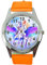 TAPORT® Magic Pegasus Runde Quarz-Armbanduhr, orangefarbenes Lederband
