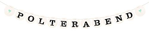renna deluxe Polterabend Girlande für den Vorabend der Hochzeit Vintage Hochzeitsgirlande für Hochzeits-Deko (Mint) | Handmade in Deutschland