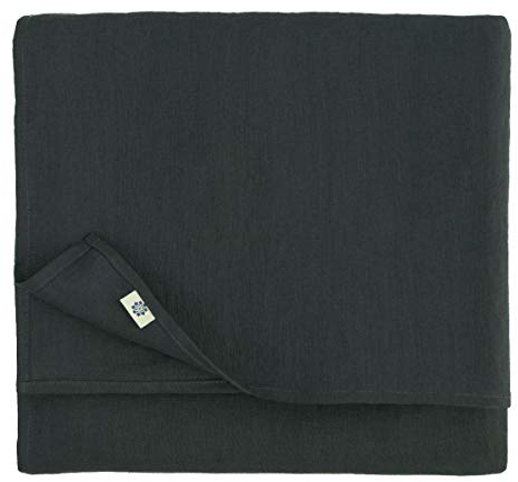 Linen & Cotton Tischdecke Stoff Tischtuch Tischwäsche Hygge -100% Leinen, Schwarz (140 x 250 cm) Festlich Rechteckig für Home Küche Esstisch Cafe Restaurant Hotel Deko Party Sommer