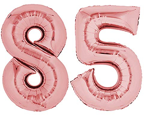 TOP TEN Folienballon 80cm Rosegold 85 Zahlenballon, Luftballon, Geburtstag, Zahl für Helium und Luftfüllung geeignet