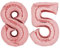 TOP TEN Folienballon 80cm Rosegold 85 Zahlenballon, Luftballon, Geburtstag, Zahl für Helium und Luftfüllung geeignet