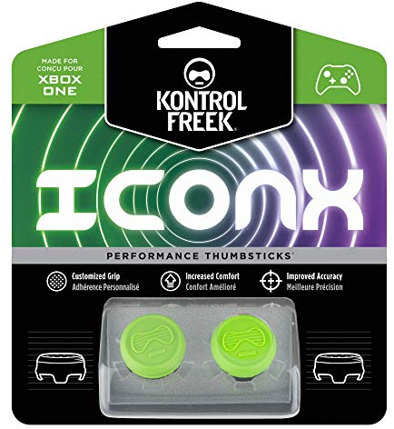 KontrolFreek Icon X Performance Thumbsticks für Xbox One und Xbox Series X | 2 x Mittel Konvex | Grün