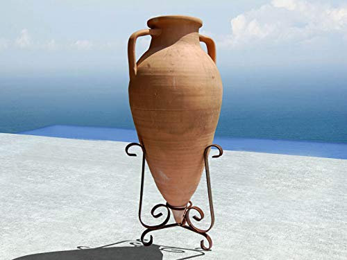 le terrecotte di cassiano fabio ANFORA A Punta in Terracotta con TRESPOLO in Ferro CM 100