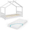 VitaliSpa Hausbett Design, Weiß, 80x160 cm mit Matratze