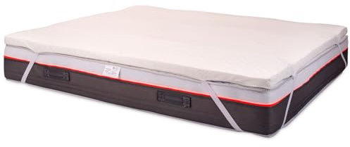 INmaterassi - Topper per Materassi, Correttore in Memory Foam, Coprimaterasso Ortopedico, Antiacaro e Antibatterico, Sfoderabile e con Fasce Angolari, Alto 5 cm, Letto Matrimoniale 170 x 200 cm
