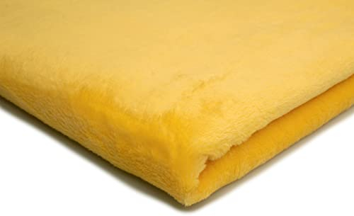 Plüsch-Strickstoff Glatt Zweiseitig, Teddy, 50x160 cm (Gelb)