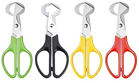 4 Pièces Ciseaux à Oeufs de Caille, Ciseaux à Oeufs de Caille en Acier Inoxydable,Diviseur d'Œufs Ouvre-Œufs pour la Maison, la Cuisine, le Restaurant (Rouge、Vert、 Jaune、Noir)