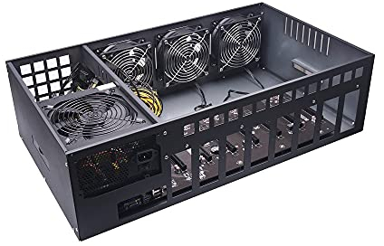 MINEBOX 8 GPU ETH Ethereum Mining Rig with Intel CPU, RAM, SSD, 1600W Power Supply(118V-240V), Stronger Frame, PSU Internal, Win10 Home System Pre Installed