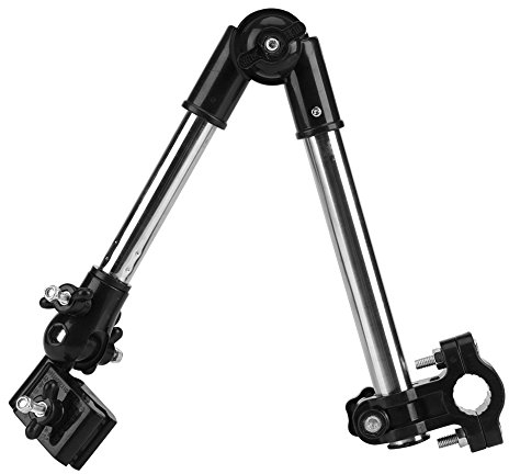 Schirmhalterung, Verstellbarer Schirmhalter für Rollstühle, Walker, Rollator, Fahrrad, Kinderwagen, Kinderwagen, Fahrrad(Schwarz)