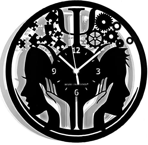 Instant Karma Clocks | Orologio da Parete Psicologia | Design Simboli Psicologici e Mentali | Decorazione Studio Dottore Clinica Psichiatra