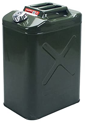 10L-40L Bidon d'essence en métal Conteneur de réservoir de carburant d'urgence Essence Diesel Bidon de stockage Réservoir de transport pour moto SUV ATV La plupart des voitures / 40L