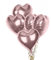 Pack of 5 Rose Gold Heart Balloons, 18 Inches Heart Shape Foil Balloons, Heart Balloons Helium for Valentines Engagement Bridal Shower Graduation Wedding Anniversary Birthday Party Decorations