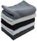 Baumwoll - Bündchenstoff Bündchen SET Pakete Schlauchware Grautöne - 5 x 25 cm x 35/70 cm