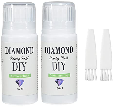 JAWSEU Sigillante per pittura Diamante, 60 ml Colla Sigillante per Pittura Diamante Asciugatura Rapida, Anti-Perso, Accessori Diamond Painting Ideale per Ricami Diamanti