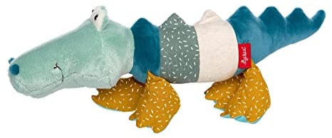 SIGIKID 43234 Kuscheltier Krokodil Patchwork Sweety, yellow für Mädchen und Jungen von 0 bis 8 Jahren