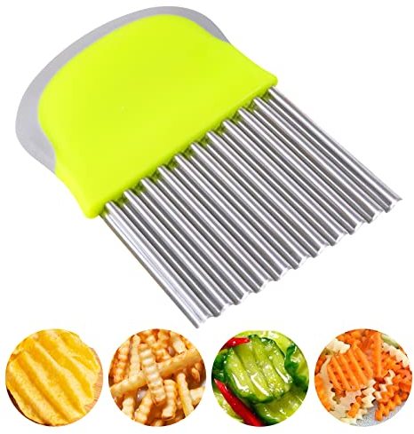 Redamancy Wellenschneider für Gemüse und Obst, 1 Stück Pommes Wellenmesser, Wellenmesser Rostfreier Stahl, Gemüsehobel Pommesschneider für Pommes und Obst oder Gemüse und Butter