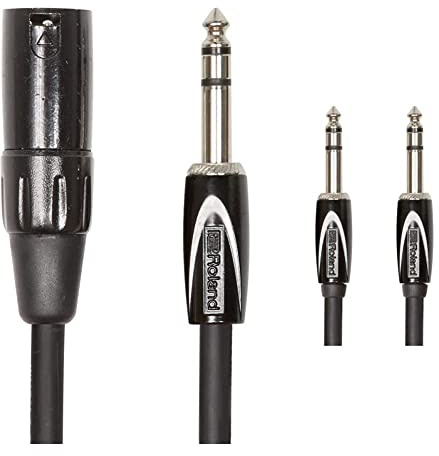 ROLAND Black Series Balanced Interconnect Cable—1/4-Inch Trs Male To Xlr Male, 10Ft/3M - Rcc-10-Trxm & Rcc-5-Trtr Interconnect Cables, Black