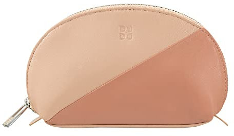 DUDU Mini Pochette per Borsa in Pelle, Astuccio Porta Trucchi da Viaggio, Piccola Trousse con Cerniera da Borsetta, Design Colorato Rosa cipria