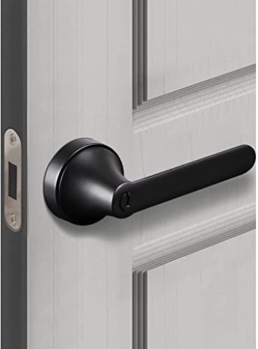 Manijas de puerta privacidad Manija de cerradura de puerta simple for interiores, palanca de puerta de dormitorio magnética silenciosa con llave, espesor de puerta aplicable 35-50 mm ( Color : A , Siz