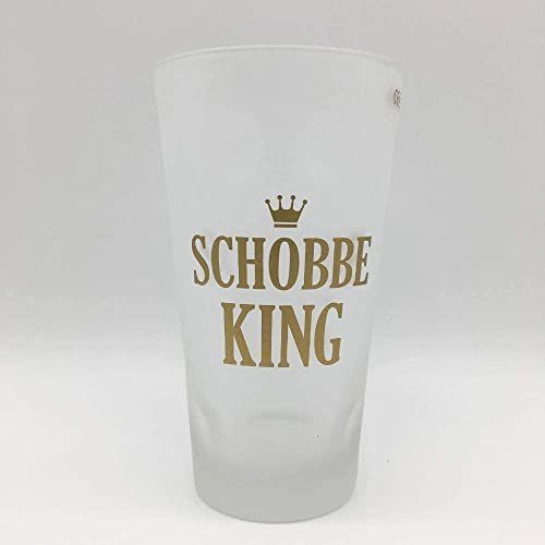 Schobbe King Dubbeglas 0,5 L (Satiniert) - Das Schoppenglas und Schorleglas für einen Pfälzer Schorle König