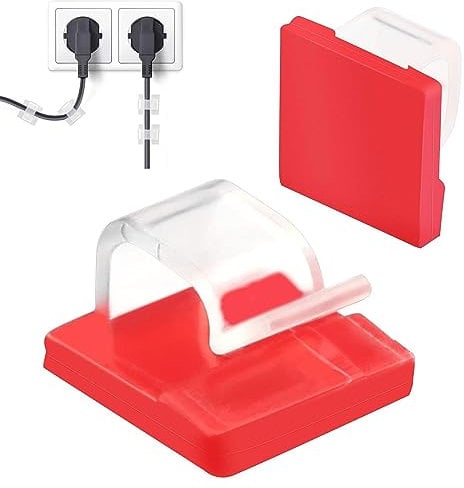 100Pcs Self-Adhesive Cable Clamp, Self Adhesive Wiring Buckle, Cable Fixing Buckle, Clips Cord Holder Cable Management for TV PC Laptop Ethernet Cable Desktop Home Office
