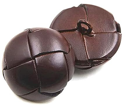 5 Stück Lederbezogene Knöpfe 15/19/21/23/26mm Schwarz/Brauner Lederknopf für Mäntel, Jackenknöpfe, Braun, 23mm