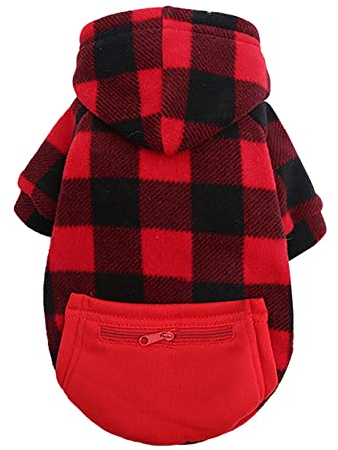 Hundemantel Pferdedecke Karierte Reißverschlusstasche Weiwang Größe Hundekleidung Katze Haustierkleidung und Winter Lieferungen Brustgurt (Red-b, 4XL)
