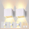 Lureshine 2 Stücke Wandlampe mit Austauschbarer G9 LED Lampe Warmweiß 3000K Aluminium LED Wandleuchte Innen|Aussen Einstellbarer Abstrahlwinkel Wandbeleuchtung für Schlafzimmer Badezimmer Gang（Weiß