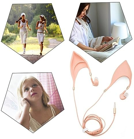 jojofuny In-Ear-kopfhörer Mit Mikrofon Ohren-kopfhörer Für Telefoncomputer Elfenohren-kopfhörer Für Cosplay-Halloween In-Ear-ohrhörer Mit -anschluss
