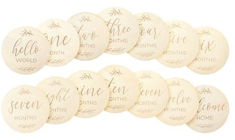 Juego 7 Tarjetas Hitos De Bebé De Madera Doble Cara Tarjetas Mensuales 1 A 12 Meses SeñAles Mensuales Redondas 10 Cm Para BebéS Seguimiento Del Crecimiento Regalos Para Mujeres Embarazadas