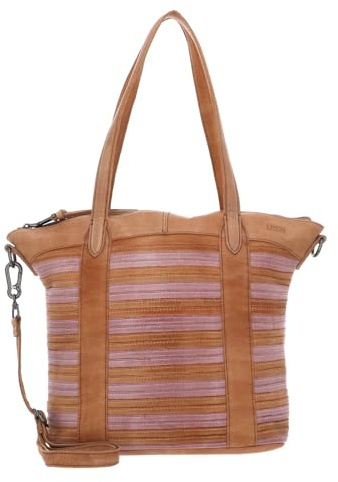 FREDsBRUDER Leder Schultertasche Umhängetasche Good Mood Shopper Sand & Rose hellbraun