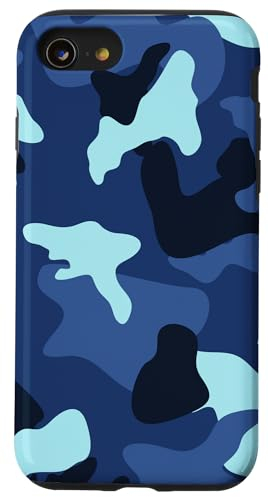 Hülle für iPhone SE (2020) / 7 / 8 Blau Camo Camouflage