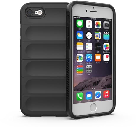 Knoowcase for iPhone 8 Case iPhone SE 2020 Phone Case SE 2022 iPhone 7 Case Shockproof Soft Silicone Bumper Case Shock Absorbing Airbag Anti-Slip TPU Rubber Matte Shell Protective Cover, Black