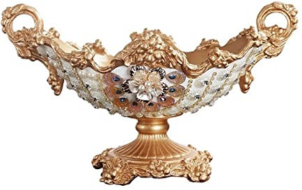 NZPOST Frutero Bandeja de Frutas con Patas Altas Bandeja de Almacenamiento Exquisita Luz Retro Bocadillos de Lujo Bandeja de Almacenamiento de Dulces Decoración del hogar Frute