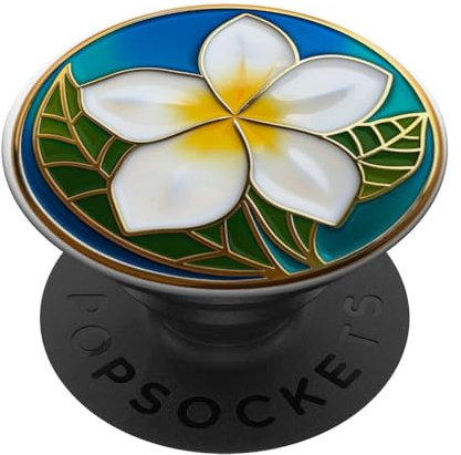 PopSockets Flower Design Art Deco PopGrip - Phone Grip - Black - Compatible with Smooth Plastic Cases