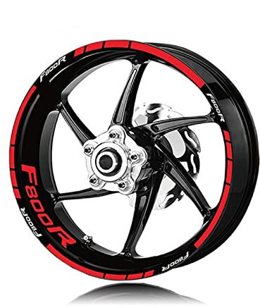 HRQCTIM Für B&MW F800R F800R F 800 R Motorradreifen wasserdichte Radaufkleber Felge Reflektierende Streifen Aufkleber Aufkleber Motorrad Felgenaufkleber(Rot)
