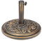 DWELLTON® Sonnenschirmständer mit Blumenmuster – robuster Metallständer für Garten, Terrasse, Sonnenschirm, Baldachin (Gusseisen, strapazierfähig) (12,0 kg, Bronze)