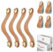 4 Stück Möbelgriffe Leder,Vintage Handgemachte Leder Möbelgriffe Kleiderschrank Griffe,Ledergriff Leder Möbelgriffe Mit Schrauben,Lederschlaufe Griff Wandbehang für Schränke,Kommode,Holz (Kamel)