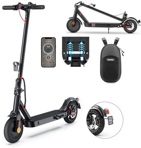 E Scooter mit ABE bis US 30 km Reichweite,350W Motor Elektroroller mit 8,5 Zoll Wabenreifen Duales Bremssystem und Doppelfederung 20km/h für Herren Damen