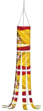 Whjwzy Calcetines de viento de Halloween de calidad sin luz para decoración al aire libre, ventilador ligero de 40 pulgadas con luces de impresión de bandera de España
