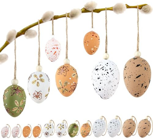 Diese hübschen Ostereier zum Aufhängen sind eine tolle Dekoration für die Osterzeit (Schwarzes Gold)
